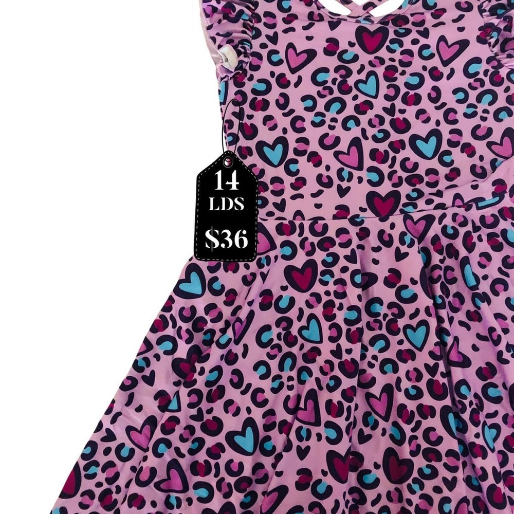 Heart Print Pink Dress